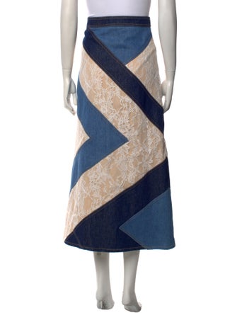 Moschino Couture Colorblock Pattern Midi Length Skirt