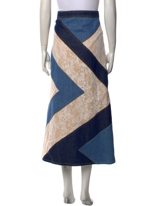 Moschino Couture Colorblock Pattern Midi Length Skirt