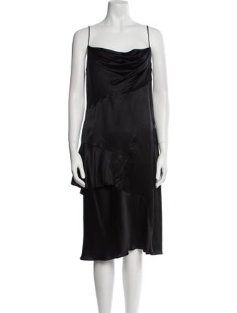 Moschino Couture Cowl Neck Midi Length Dress