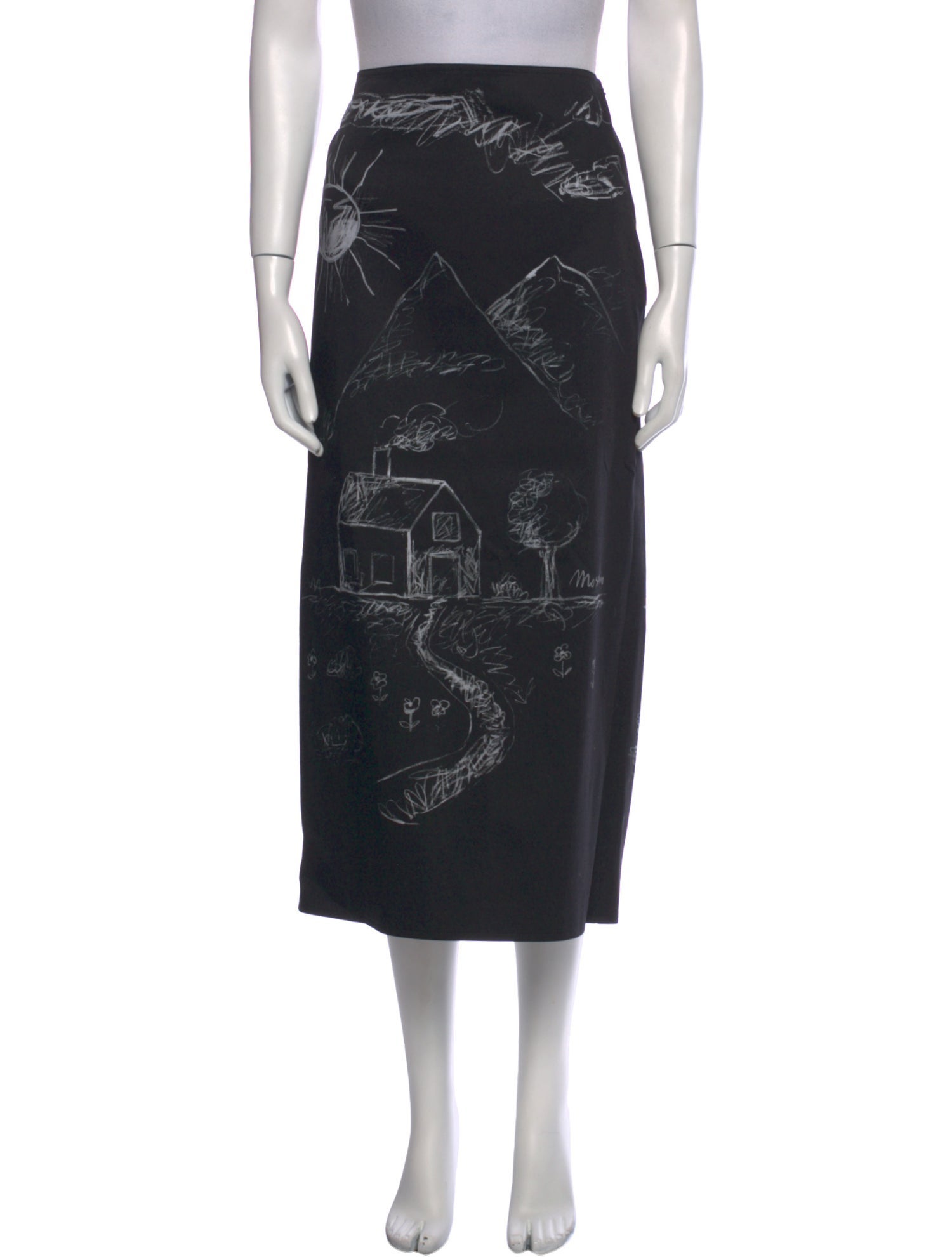 Moschino Couture Printed Midi Length Skirt w/ Tags