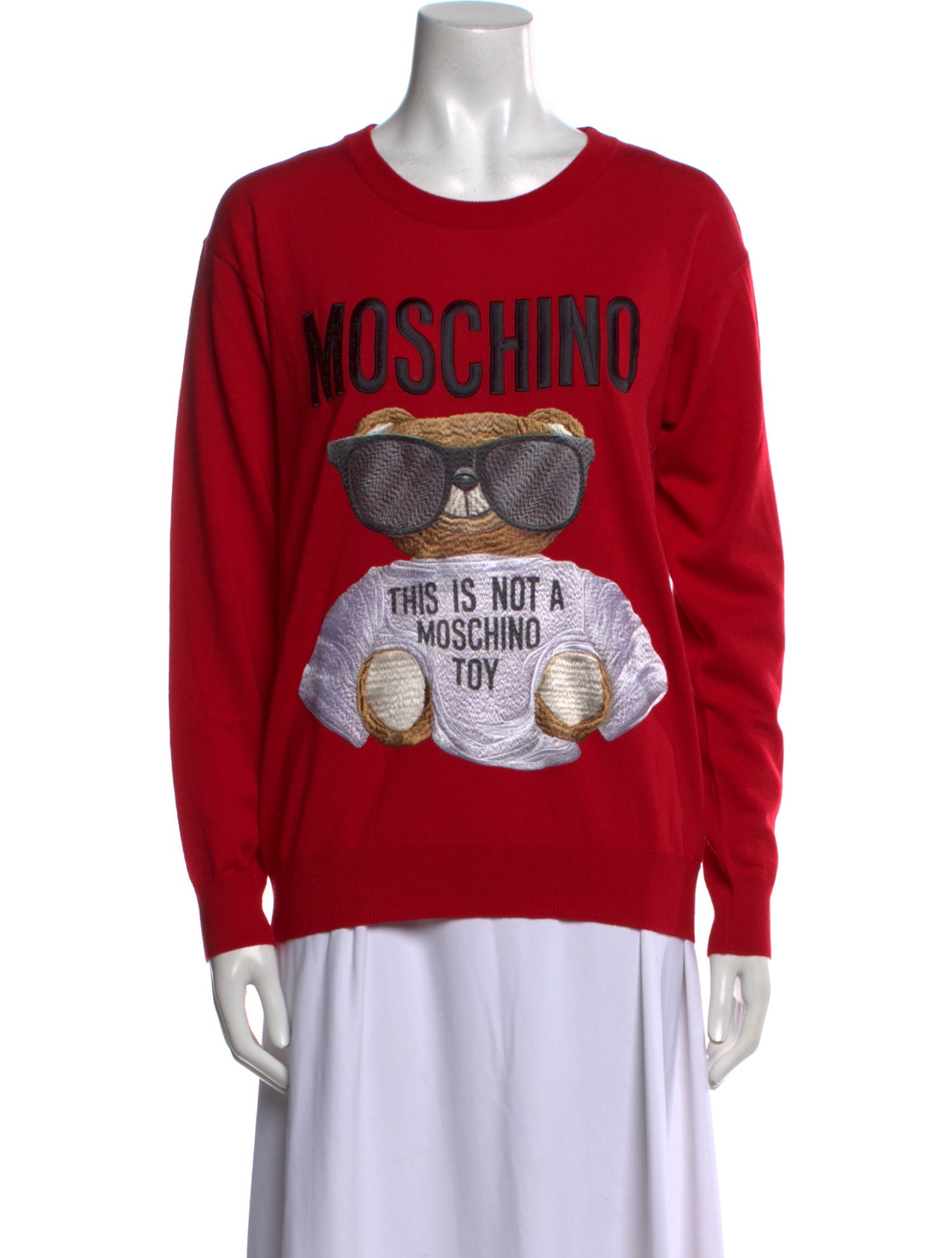 Moschino Couture Virgin Wool Graphic Print Sweater w/ Tags