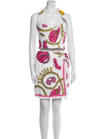Moschino Couture Terry Cloth Printed Skirt Set