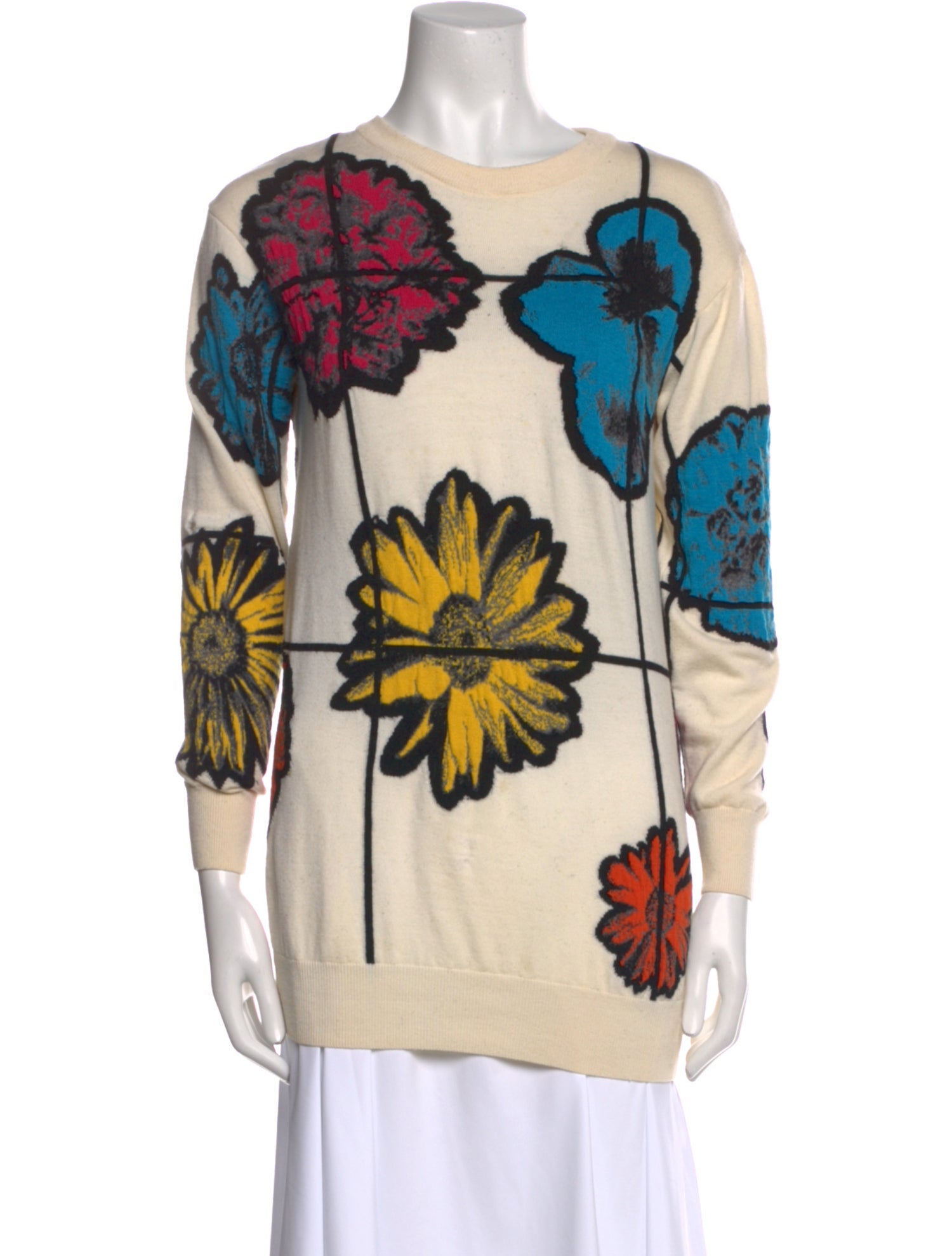Moschino Couture Virgin Wool Floral Print Tunic