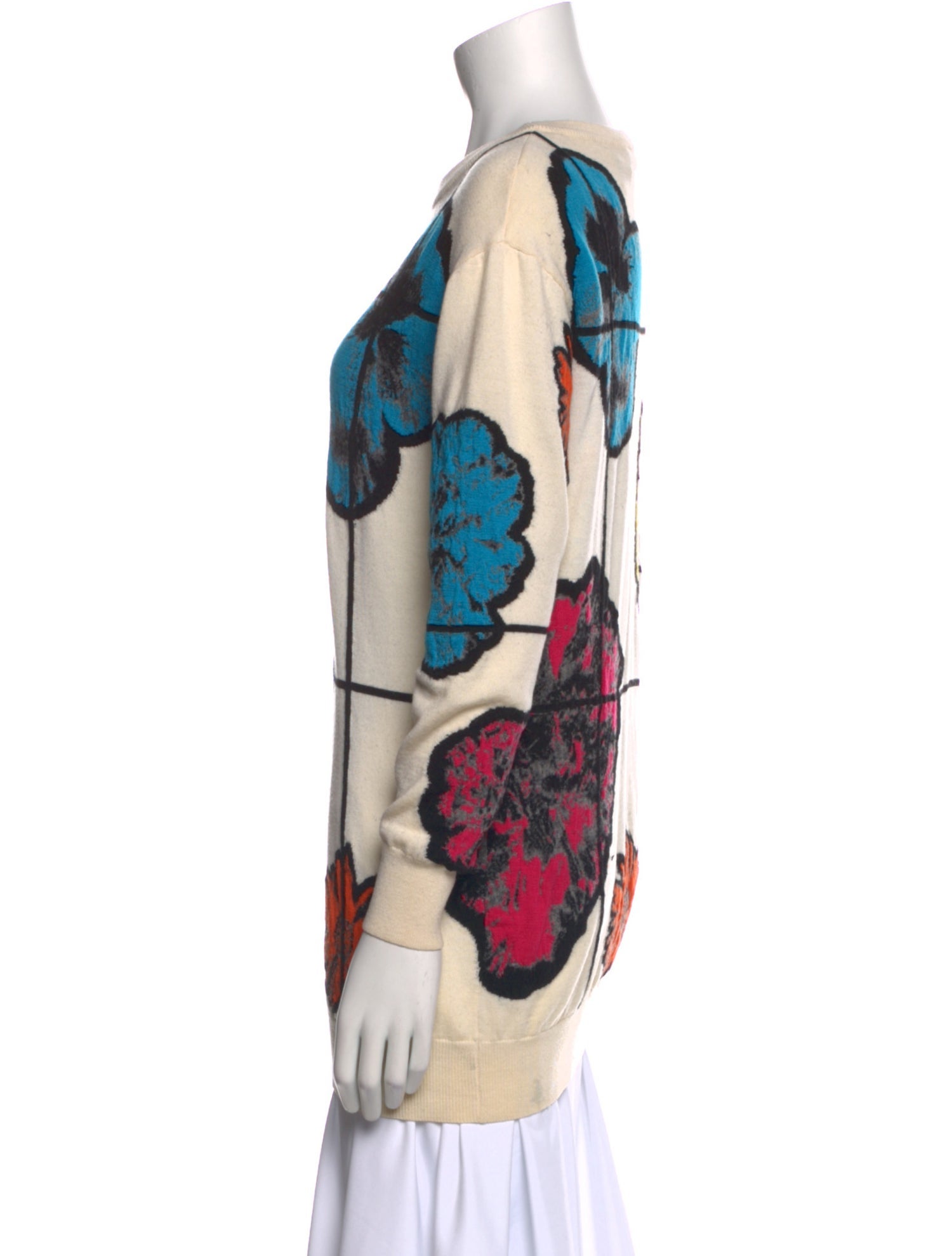 Moschino Couture Virgin Wool Floral Print Tunic