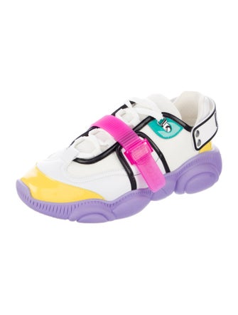Moschino Couture Leather Colorblock Pattern Sneakers
