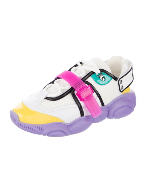 Moschino Couture Leather Colorblock Pattern Sneakers