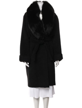 Moschino Couture Virgin Wool Faux Fur Coat