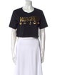 Moschino Couture Graphic Print Crew Neck Crop Top