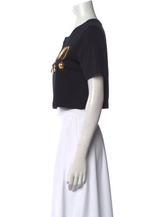 Moschino Couture Graphic Print Crew Neck Crop Top