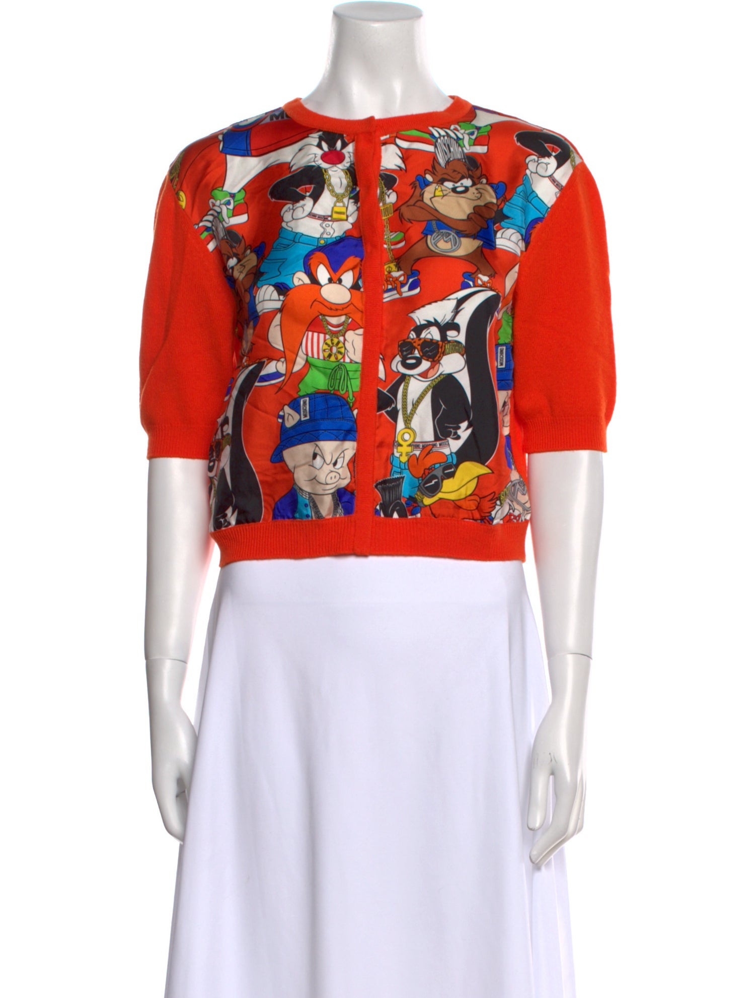 Moschino Couture Virgin Wool Graphic Print Sweater