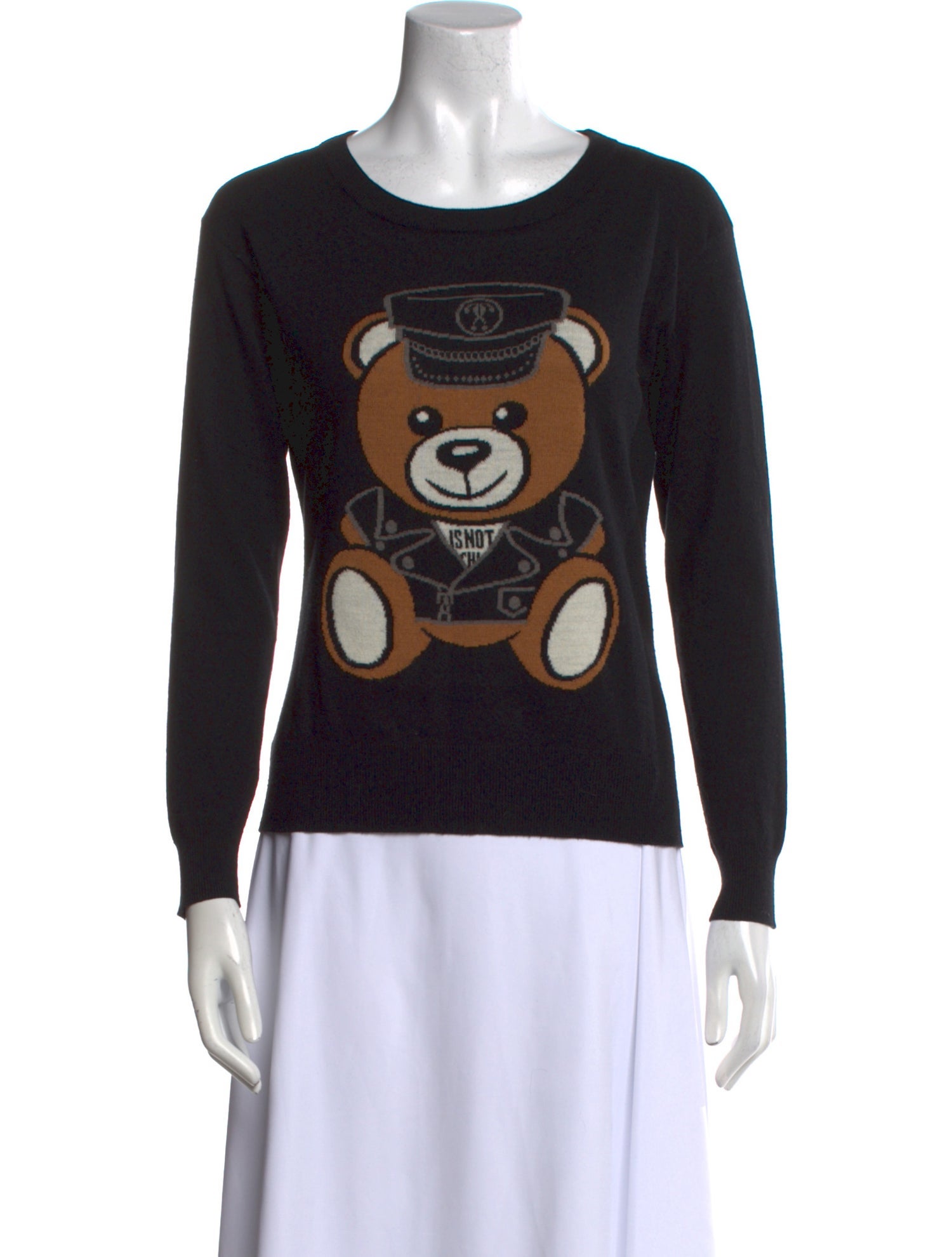 Moschino Couture Graphic Print Scoop Neck Sweater