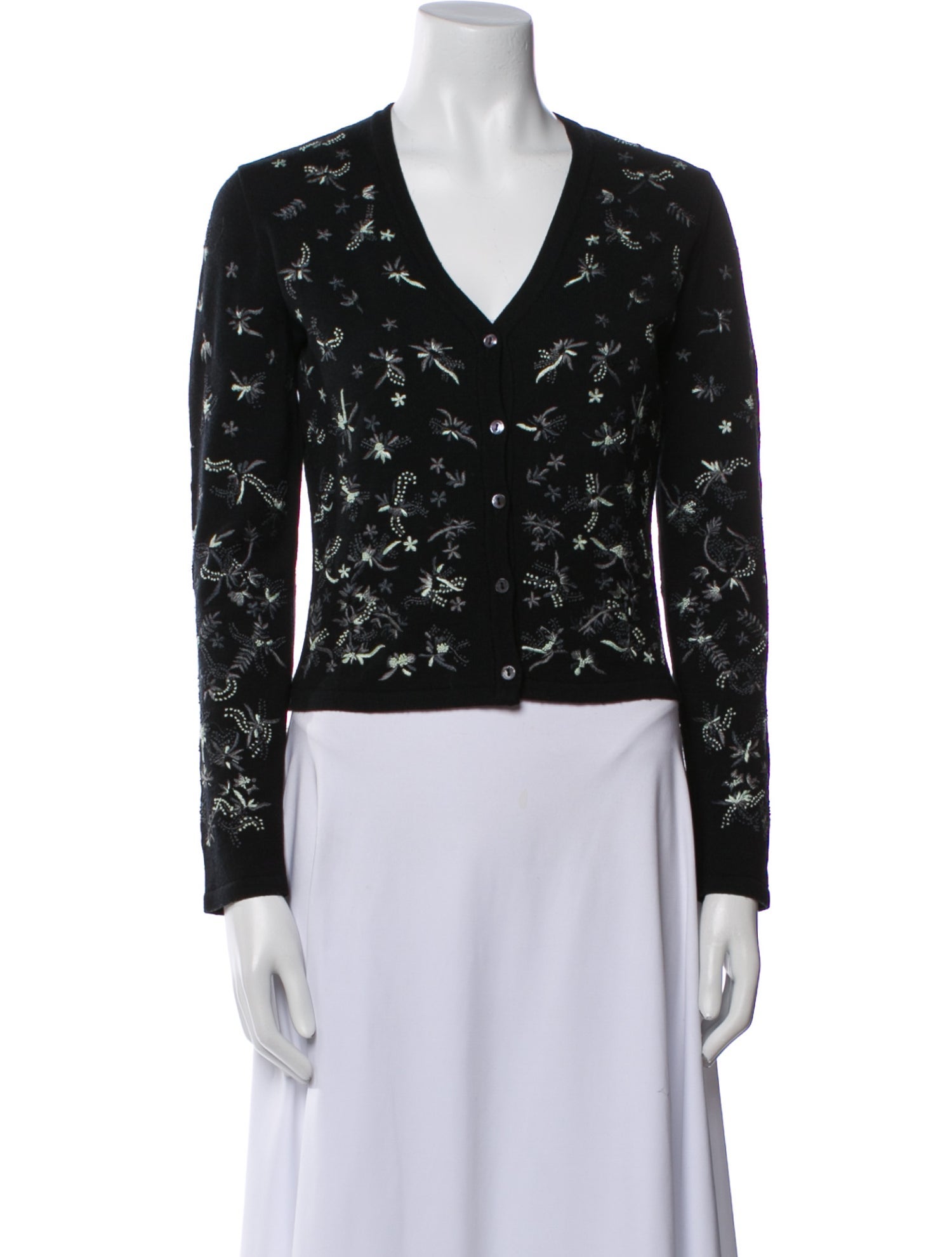 Moschino Couture Virgin Wool Floral Print Sweater