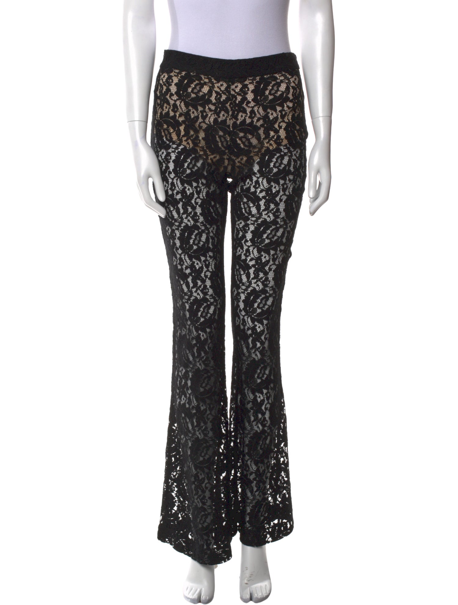 Moschino Couture Lace Pattern Wide Leg Pants