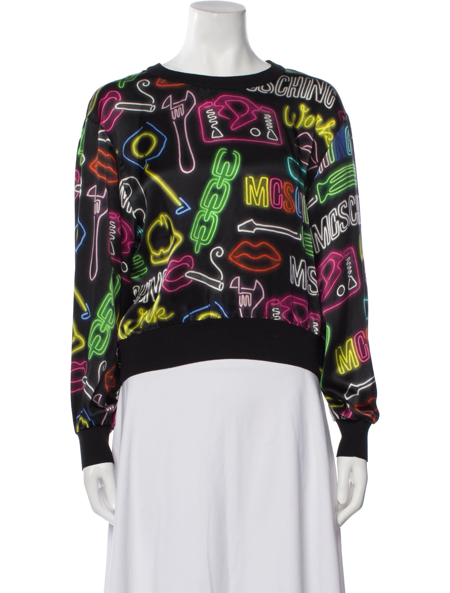 Moschino Couture Silk Printed Sweatshirt