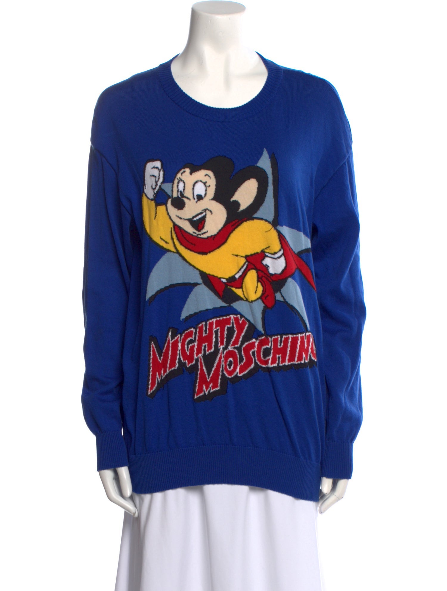 Moschino Couture Graphic Print Scoop Neck Sweater