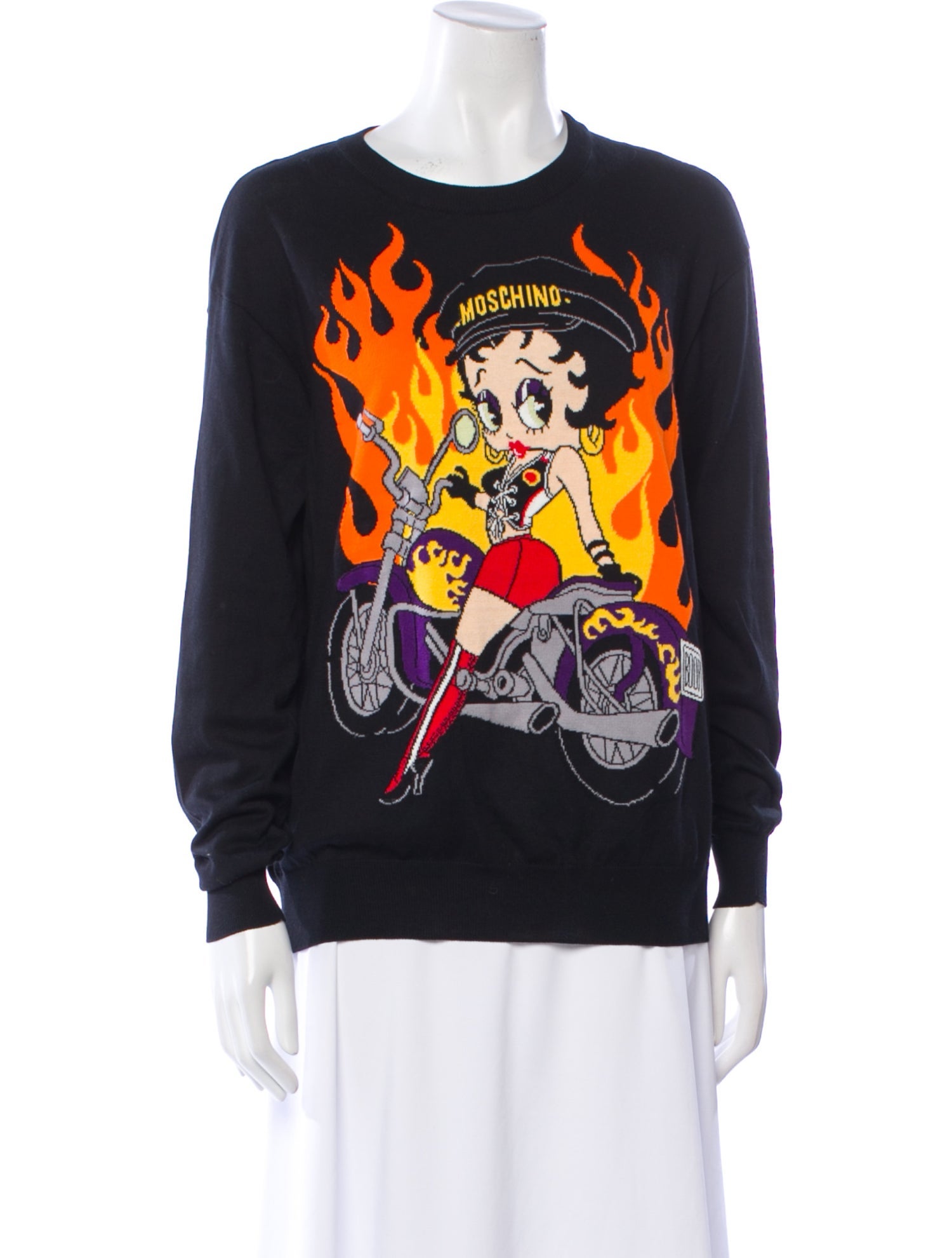 Moschino Couture Graphic Print Crew Neck Sweater