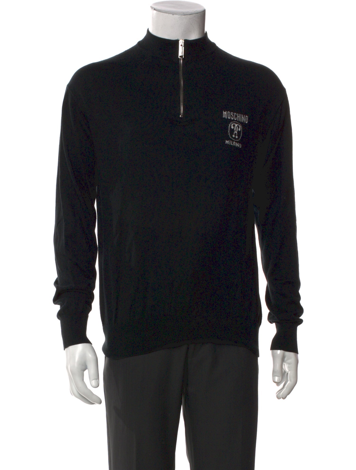 Moschino Couture Mock Neck Long Sleeve Polo Sweater