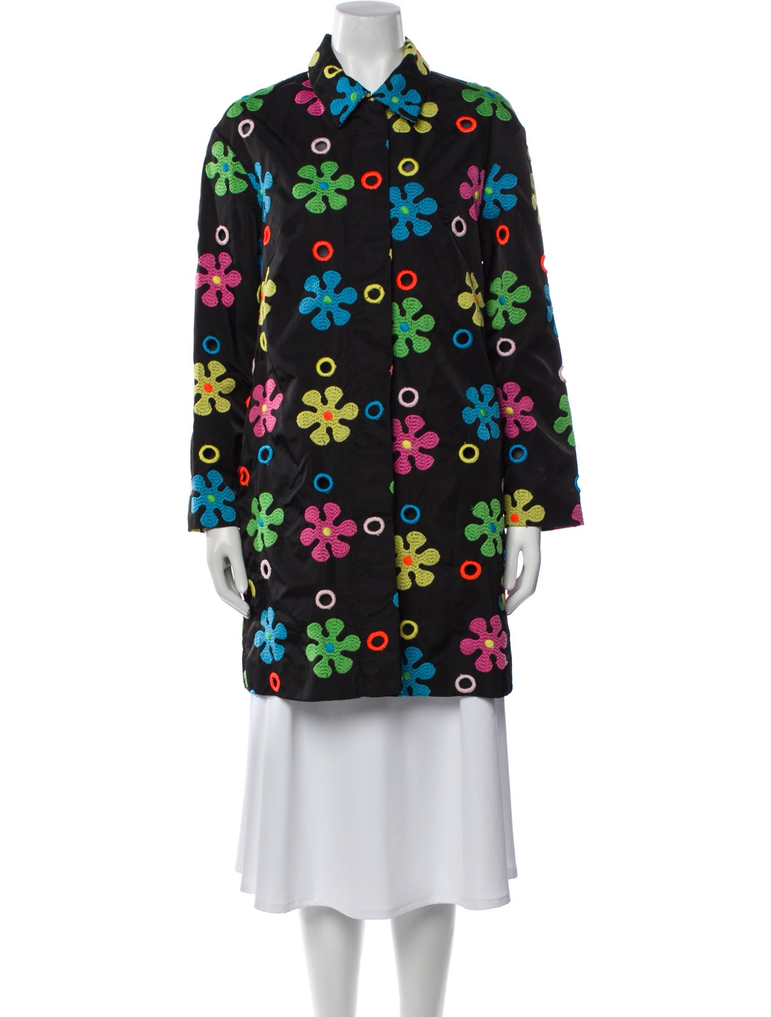 Moschino Couture Floral Print Trench Coat