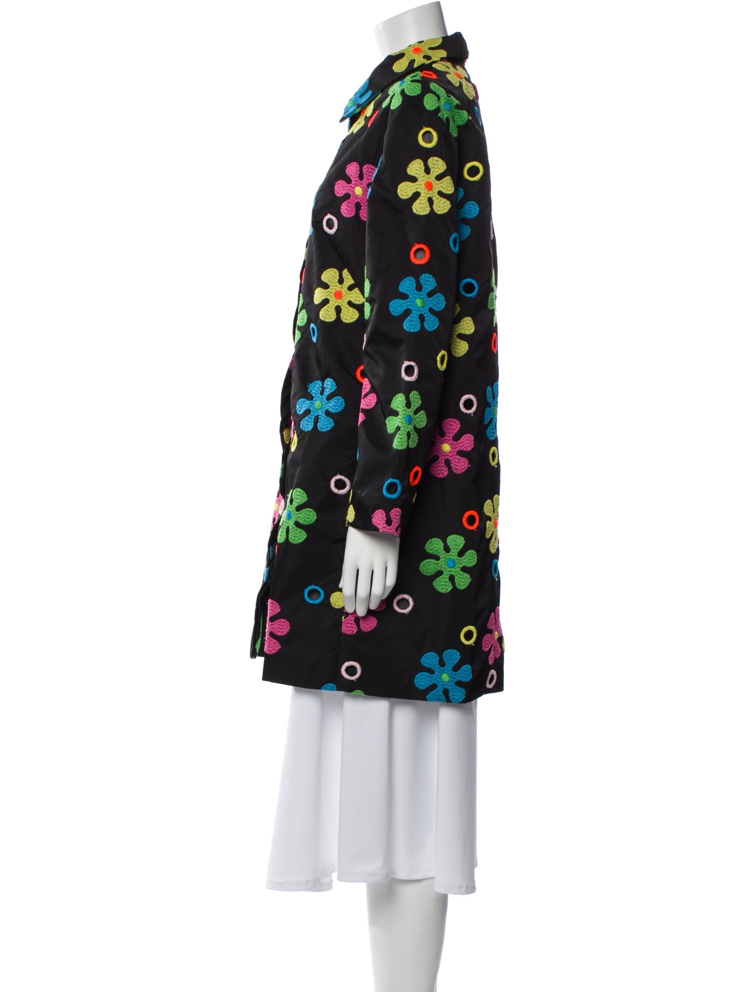 Moschino Couture Floral Print Trench Coat