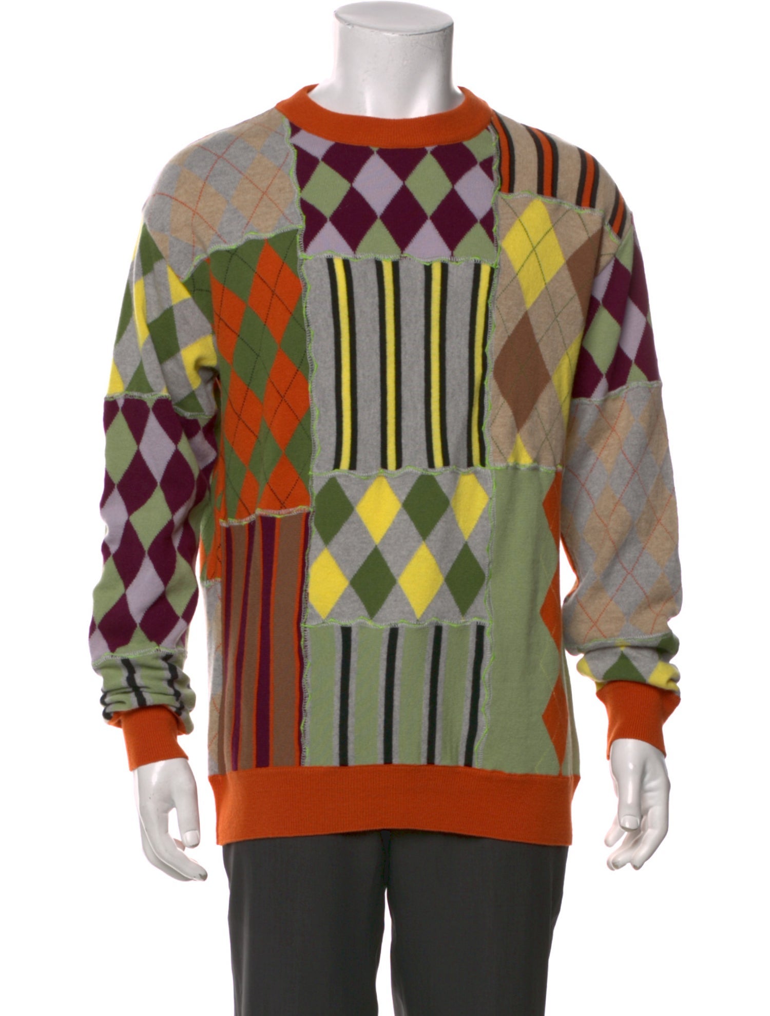 Moschino Couture Virgin Wool Plaid Print Pullover w/ Tags