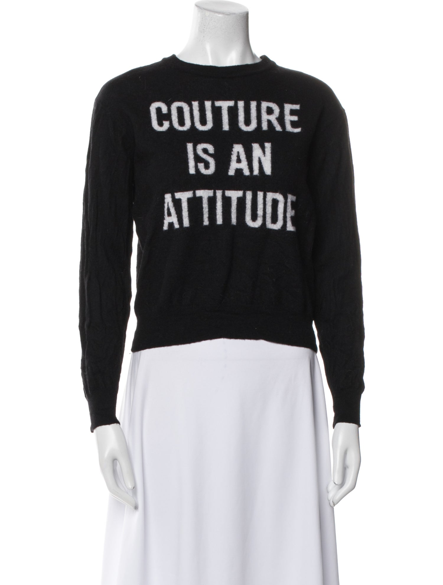 Moschino Couture Virgin Wool Graphic Print Sweatshirt