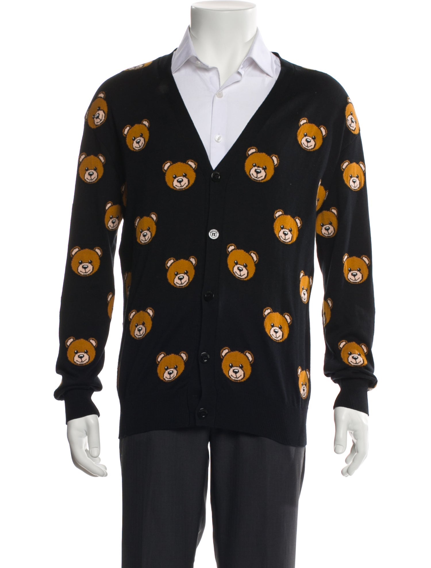 Moschino Couture Printed V-Neck Cardigan