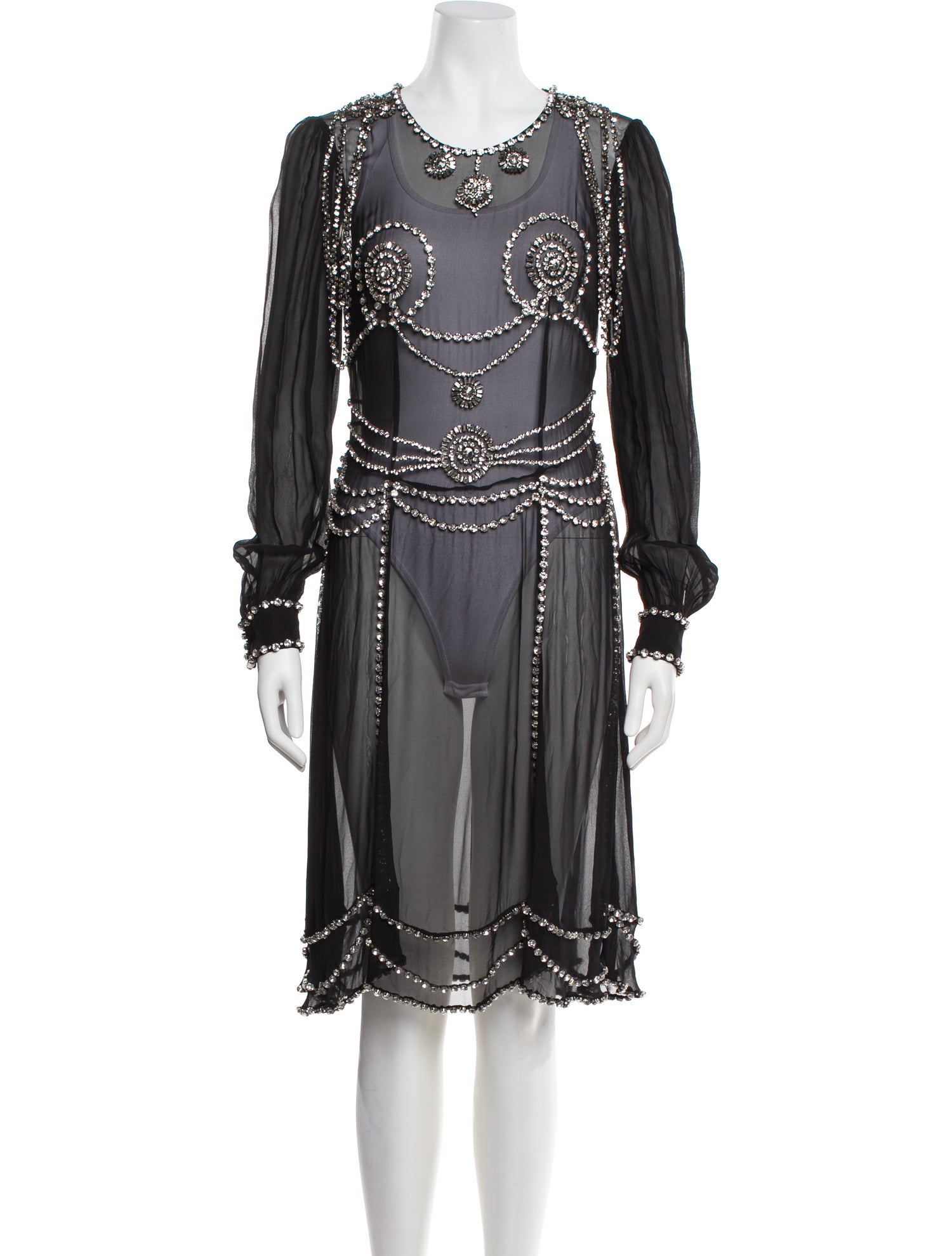moschino long sleeve dress Moschino Couture Milano Long Sleeve Tie Front Open Midriff Dress Size 6