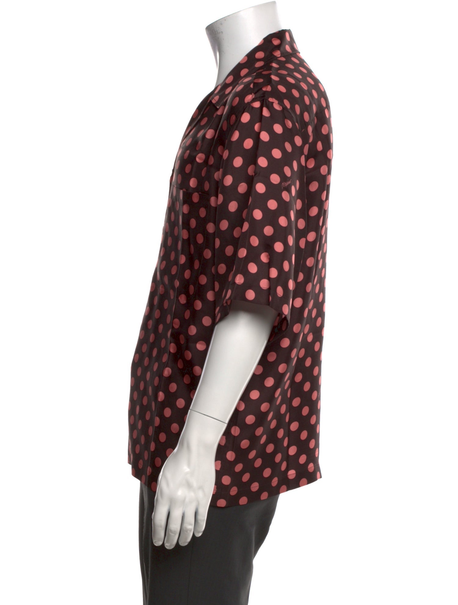 Moschino Couture Silk Polka Dot Print Shirt