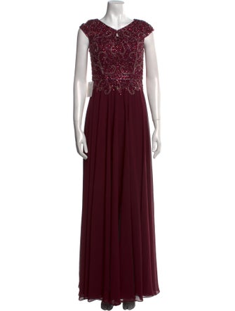 MARSONI V-Neck Long Dress