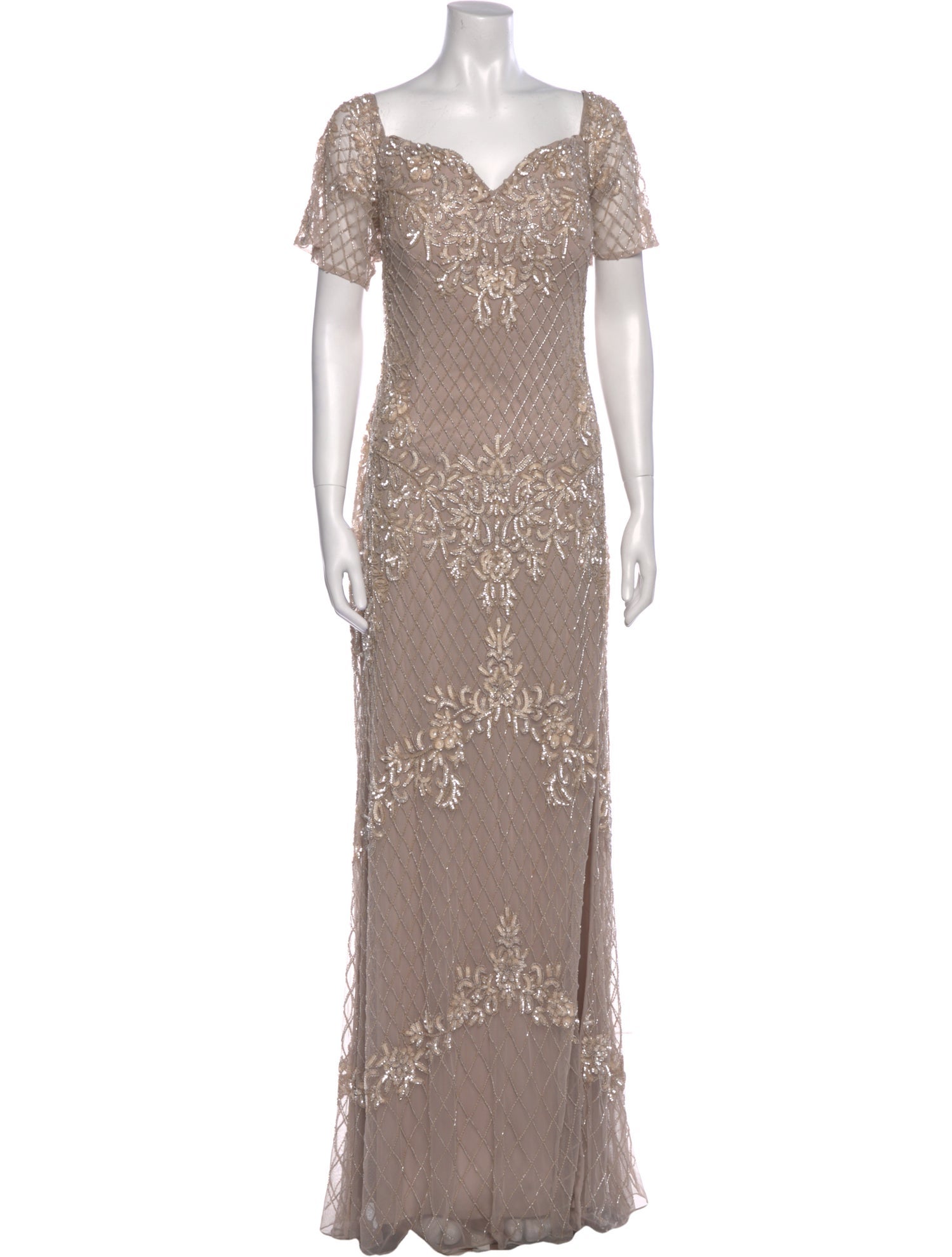MARSONI Lace Pattern Long Dress