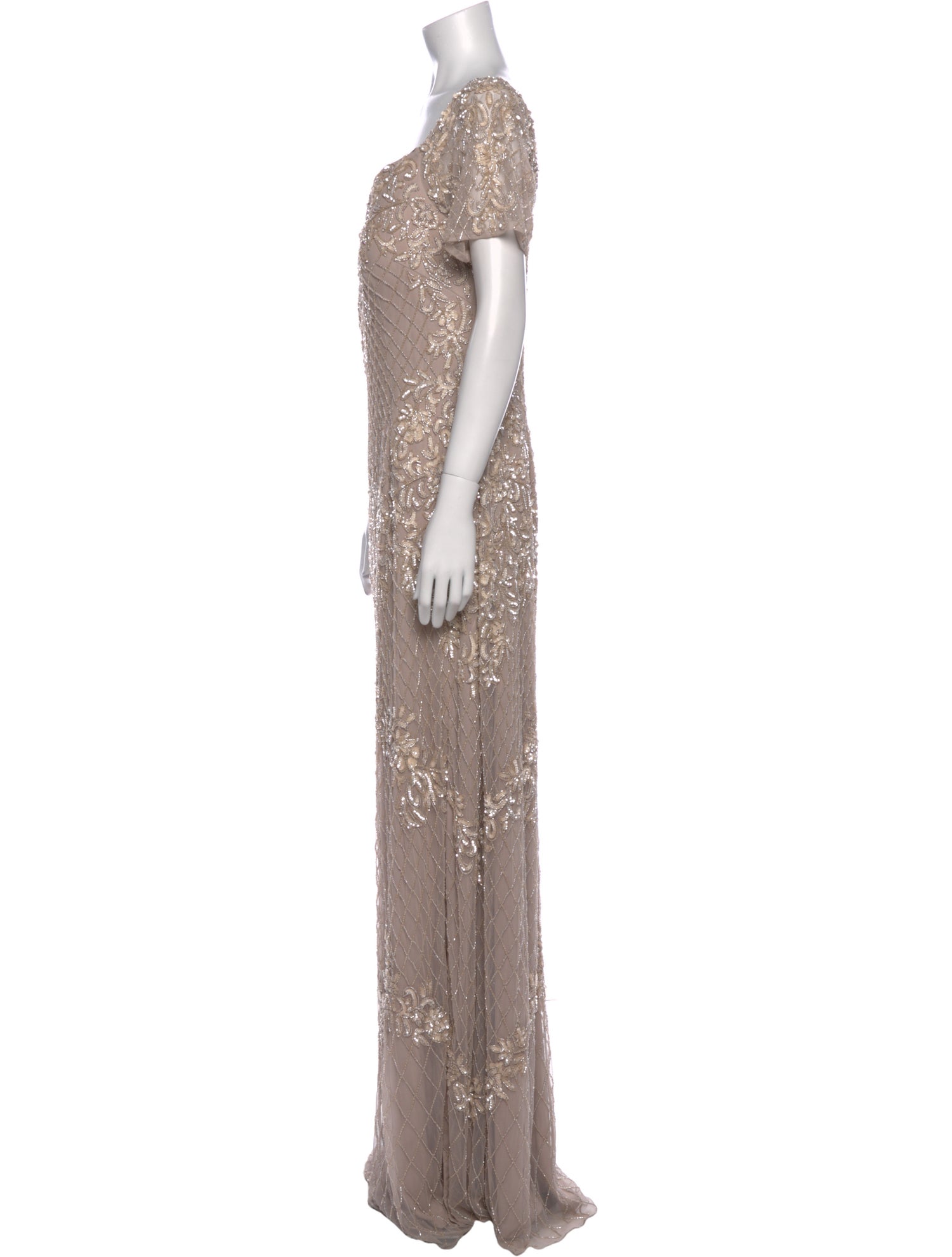 MARSONI Lace Pattern Long Dress