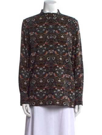 Marc by Marc Jacobs Floral Print Mock Neck Blouse