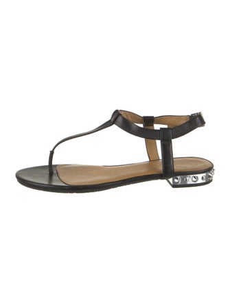 Marc by Marc Jacobs Leather Studded Accents T-Strap Sandals