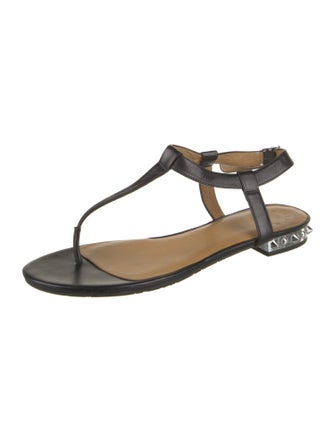 Marc by Marc Jacobs Leather Studded Accents T-Strap Sandals