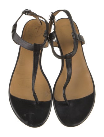 Marc by Marc Jacobs Leather Studded Accents T-Strap Sandals