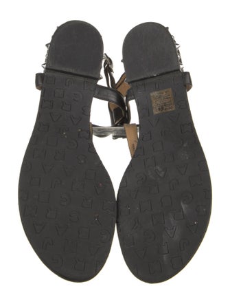 Marc by Marc Jacobs Leather Studded Accents T-Strap Sandals