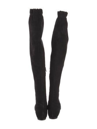 Marc by Marc Jacobs Suede Scalloped Accent Boots