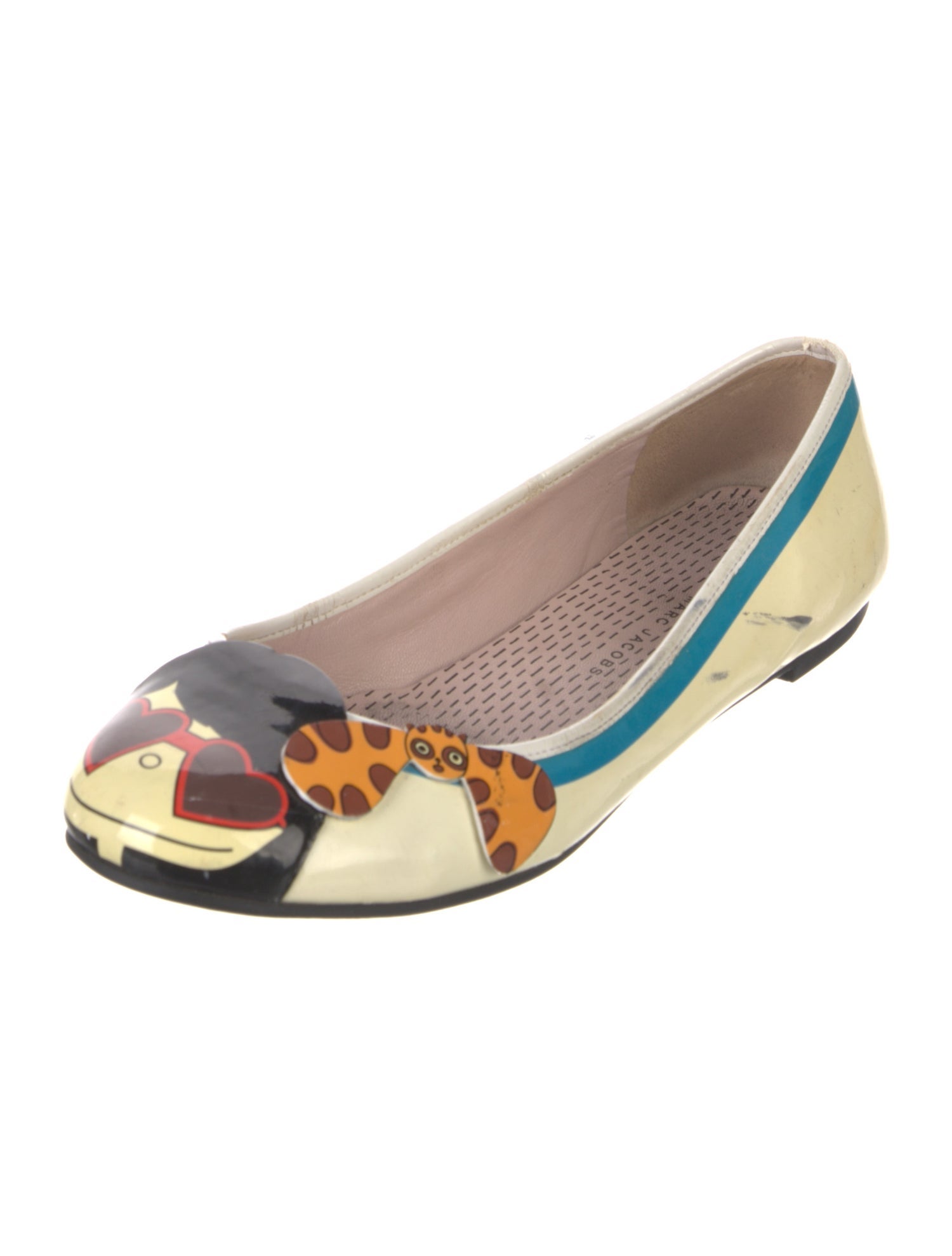 Marc by Marc Jacobs Patent Leather Colorblock Pattern Ballet Flats