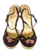 Marc by Marc Jacobs Suede Leather Trim Embellishment T-Strap Sandals