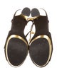 Marc by Marc Jacobs Suede Leather Trim Embellishment T-Strap Sandals
