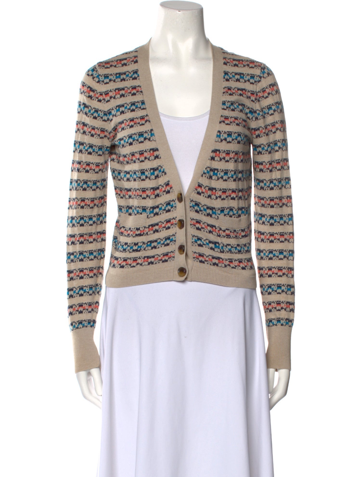 Marc by Marc Jacobs Striped Plunge Neckline Sweater