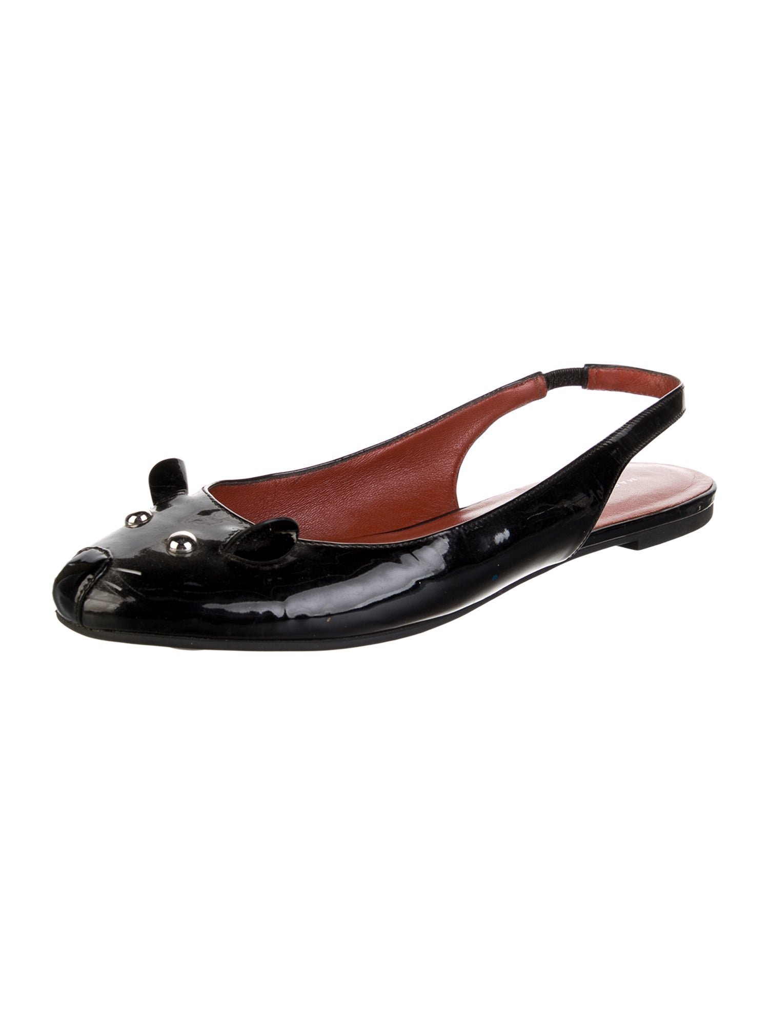 Marc by Marc Jacobs Patent Leather Studded Accents Slingback Flats