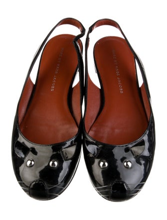 Marc by Marc Jacobs Patent Leather Studded Accents Slingback Flats