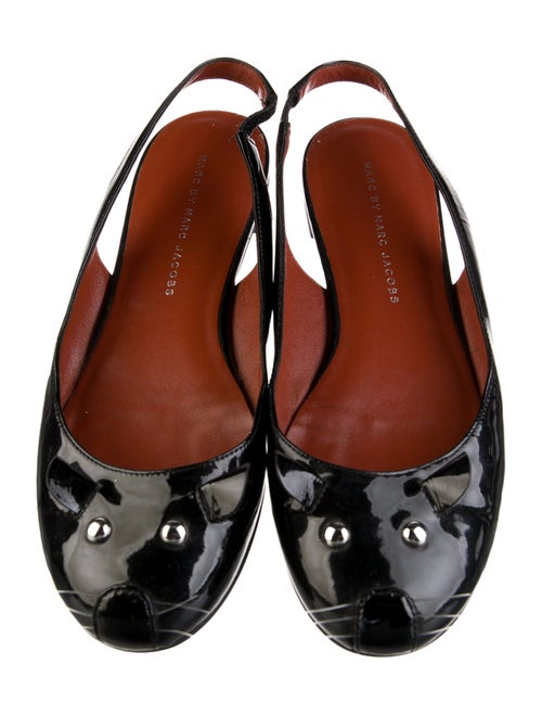 Marc by Marc Jacobs Patent Leather Studded Accents Slingback Flats