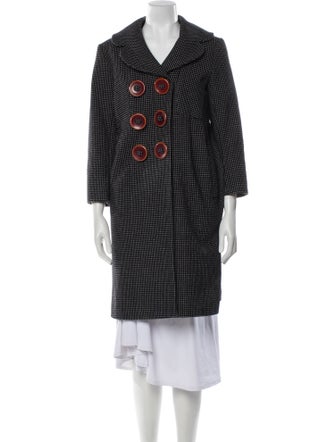Marc by Marc Jacobs Wool Plaid Print Peacoat