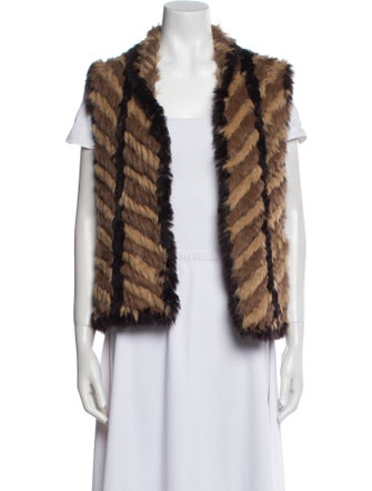 Marc by Marc Jacobs Wool Striped Fur Jacket