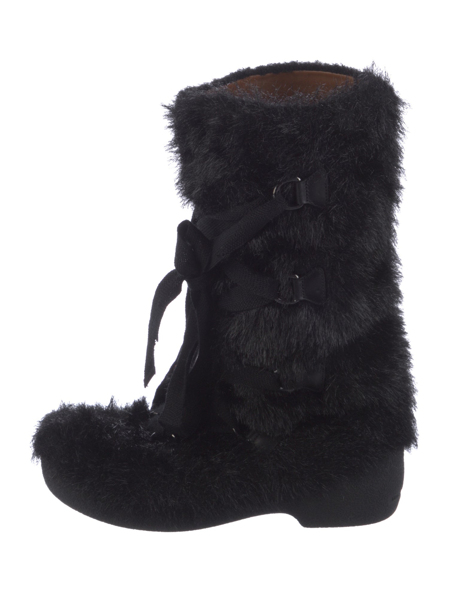 Marc by Marc Jacobs Faux Fur Striped Lace-Up Boots