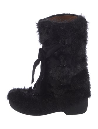 Marc by Marc Jacobs Faux Fur Striped Lace-Up Boots