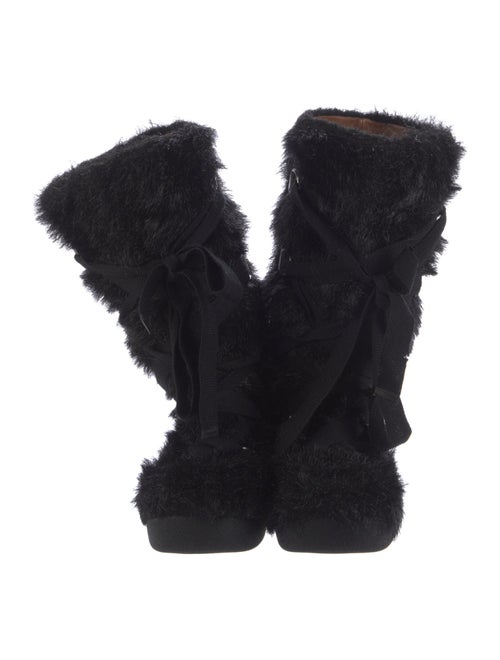 Marc by Marc Jacobs Faux Fur Striped Lace-Up Boots