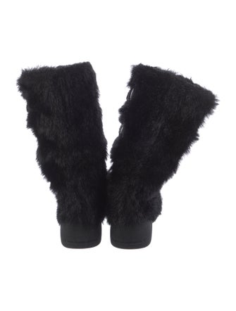 Marc by Marc Jacobs Faux Fur Striped Lace-Up Boots